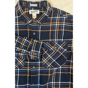 Duluth Trading L/S Shirt XL Relaxed Fit Untucked Heavy Flannel Oxford‎ Plaid